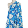 Ch1oe 'leaves on blue' viscose/linen woven .625 yds