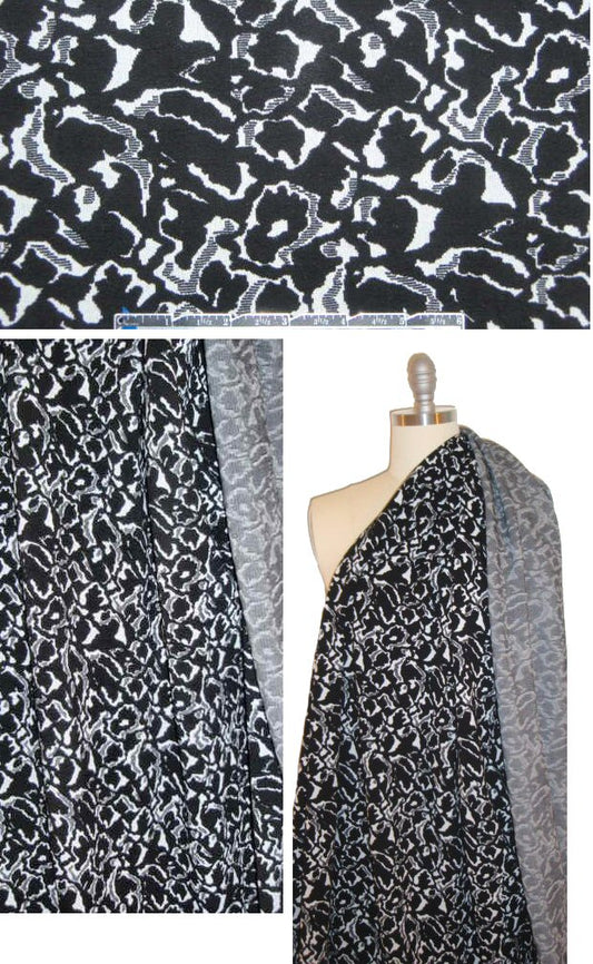 famous designer textured doubleknit - black/white