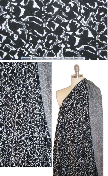famous designer textured doubleknit - black/white 1.75 yd