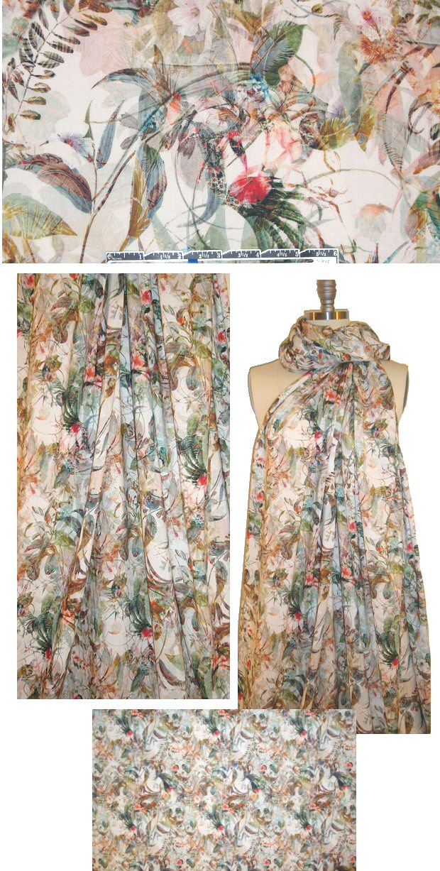 French digital viscose voile woven - paradise