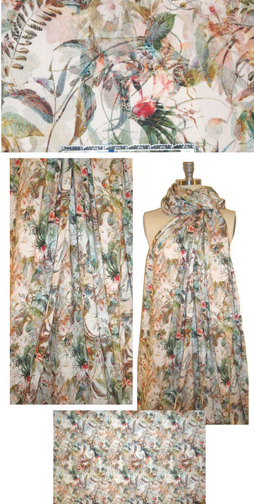 French digital viscose voile woven - paradise