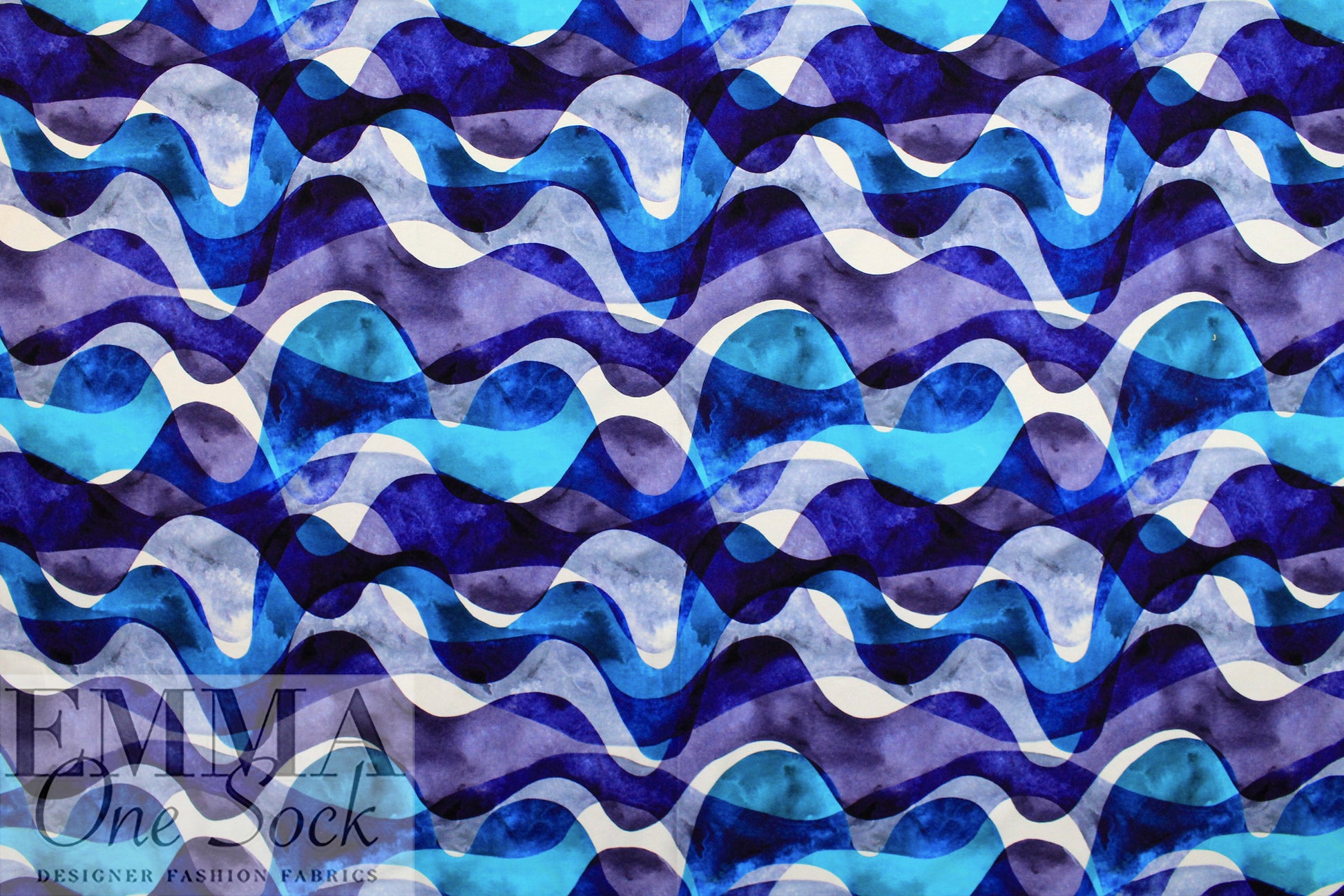 Dutch digital 'blue tide' VISCOSE knit Oeko-Tex cert. 1.75 yds