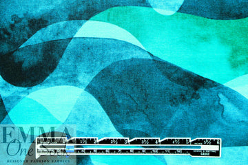 Dutch digital 'jade tide' VISCOSE knit Oeko-Tex cert. 1.125 yds
