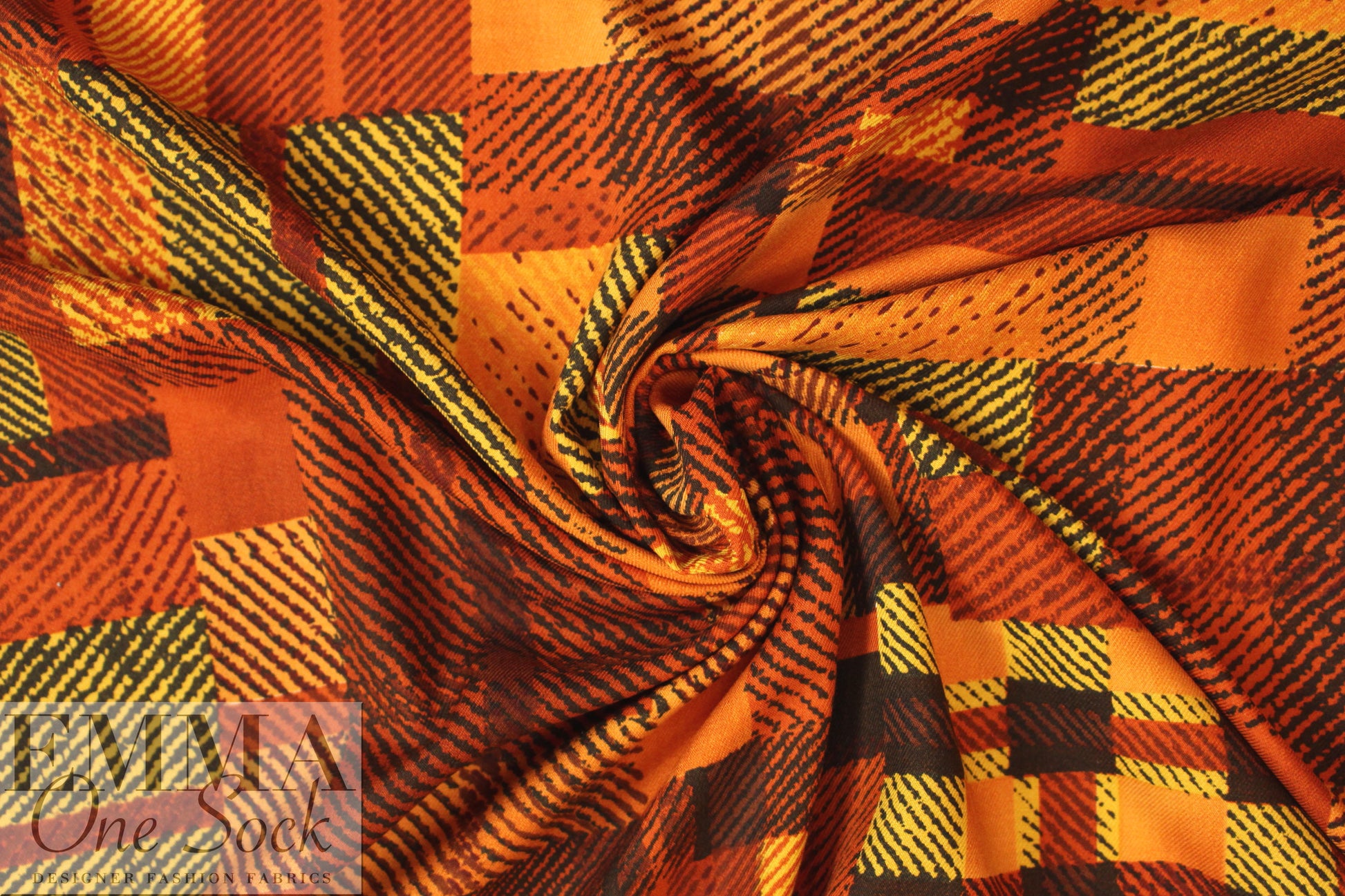 French spicy patchwork drapey viscose woven 1.75 yd