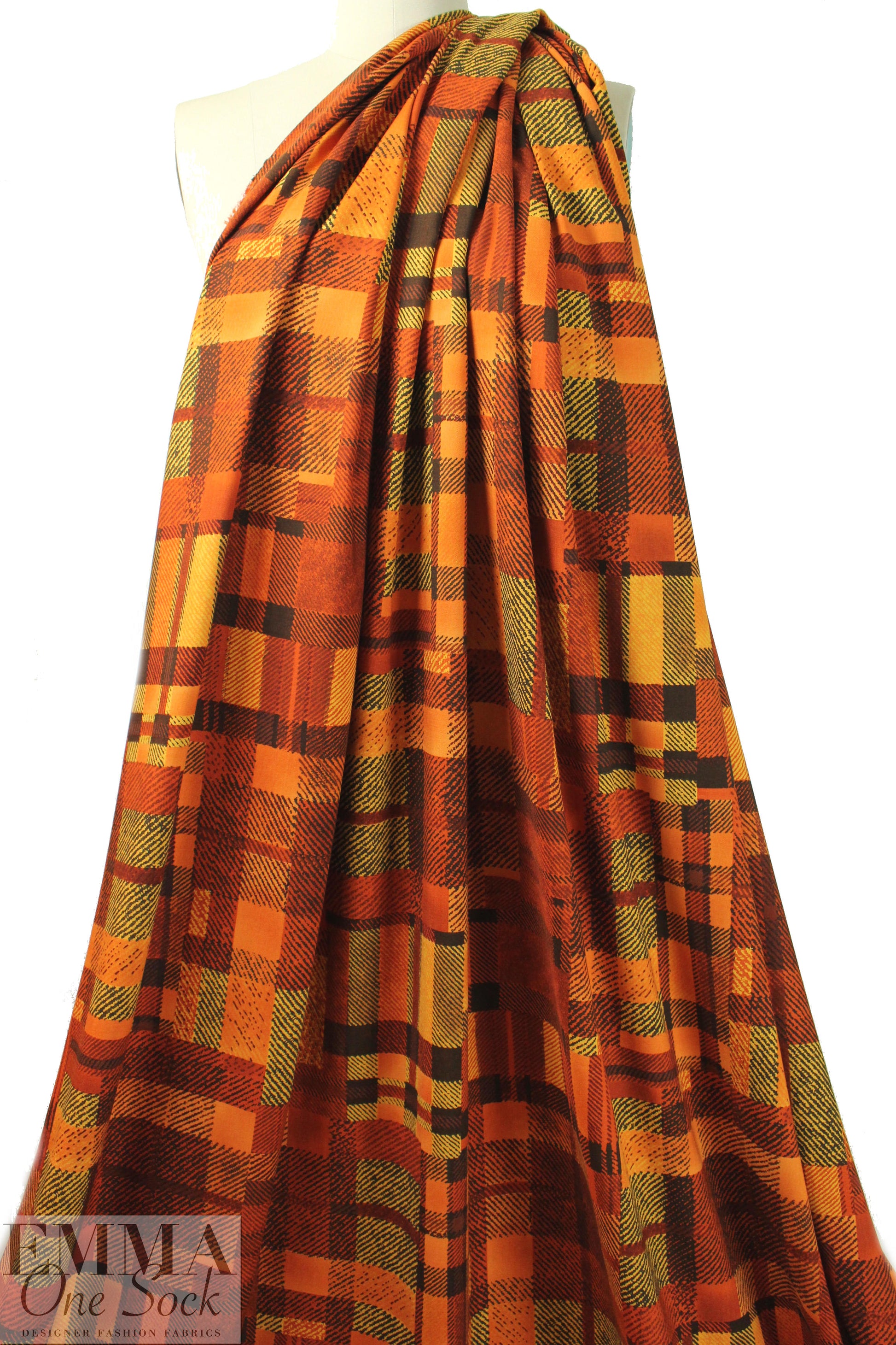 French spicy patchwork drapey viscose woven