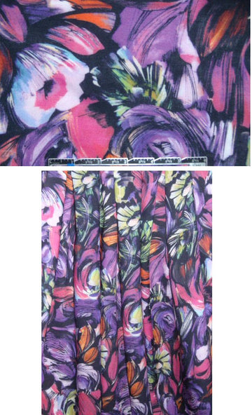 French viscose print - brushstroke floral 1.4 yd