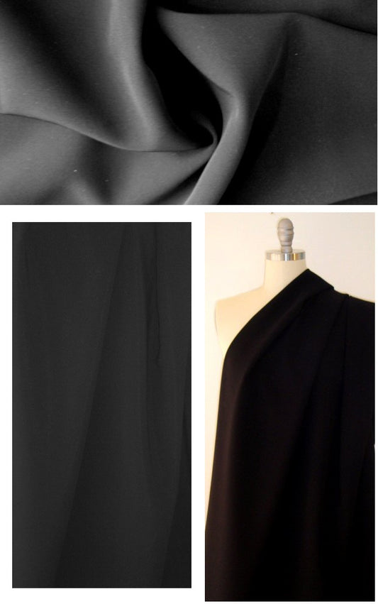 Italian double-ply viscose drapey woven - black