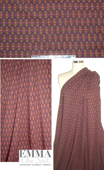 French viscose woven - tribal graphic 1.25 yd