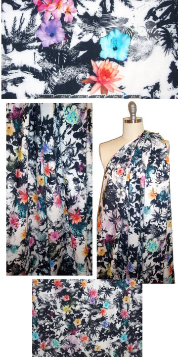 Italian sihouette floral floral viscose woven 1.66 yd