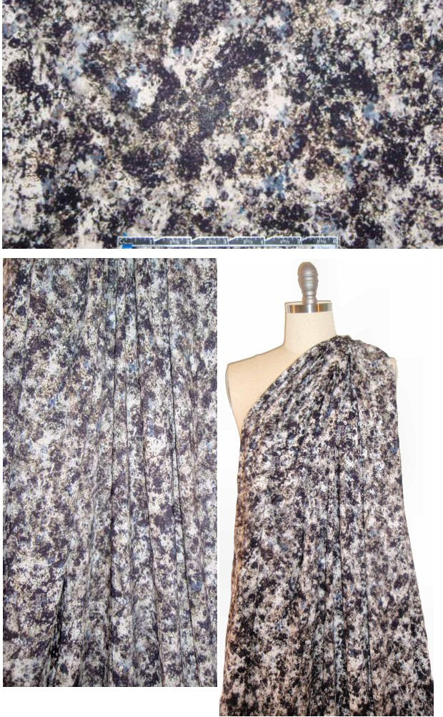 French drapey viscose woven - marbled abstract 1.75 yd