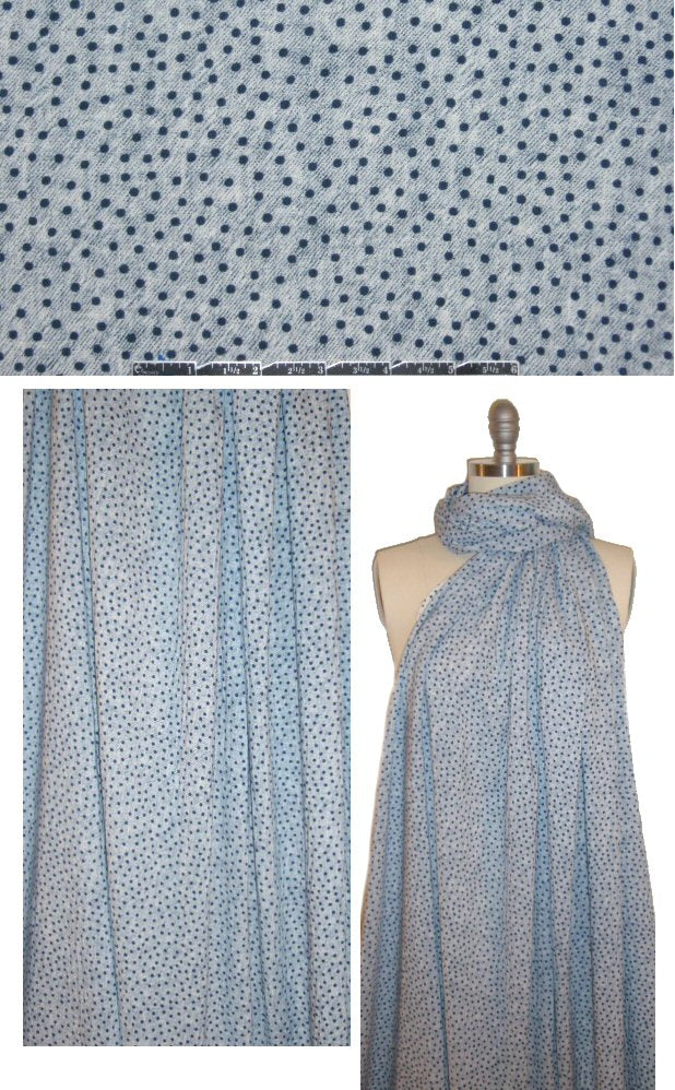 French denimy dot drapey viscose woven