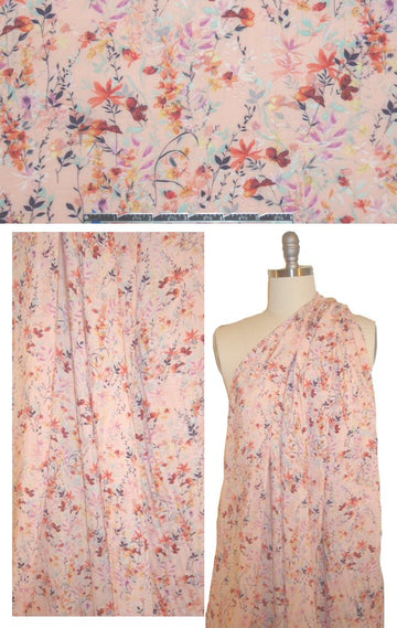 French digital drapey viscose woven - wildflowers