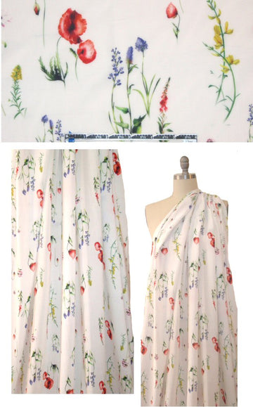 French digital viscose woven - flowery display