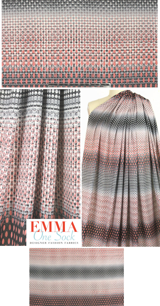Italian dotty ombre' stripe viscose woven 1.375 yd
