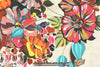 Italian stylized floral double border viscose woven