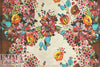 Italian stylized floral double border viscose woven