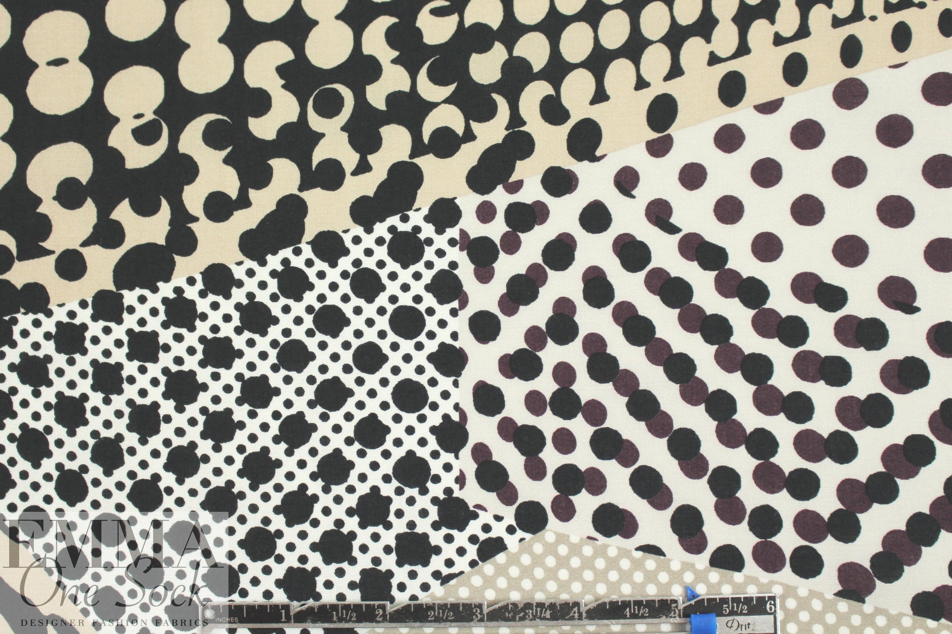 Italian dotty patchwork viscose woven 1.875 yds