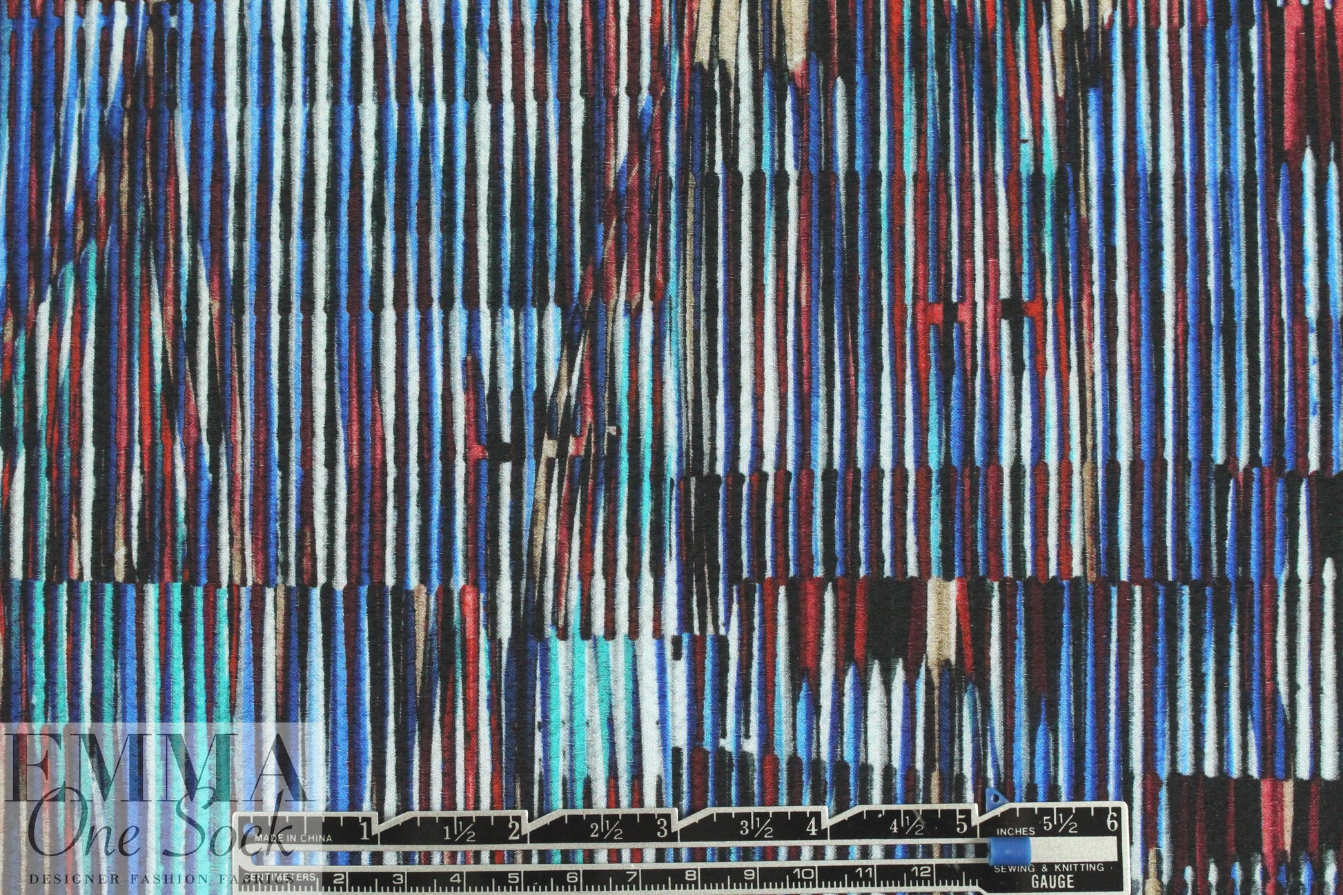 Italian slatted abstract hammered viscose woven