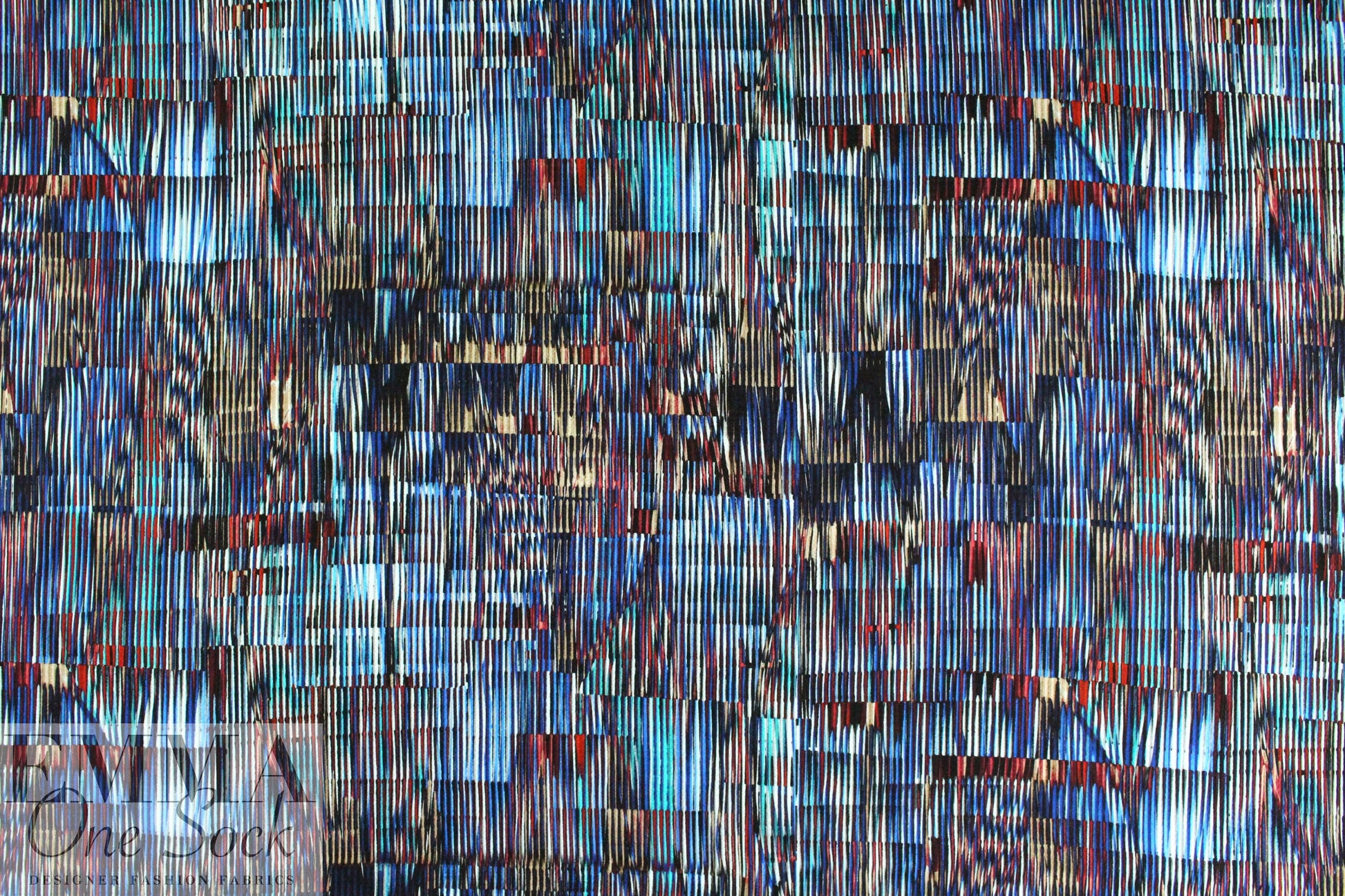 Italian slatted abstract hammered viscose woven