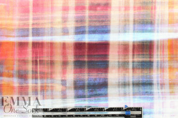 Italian streaky plaid print viscose woven