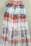 Italian streaky plaid print viscose woven