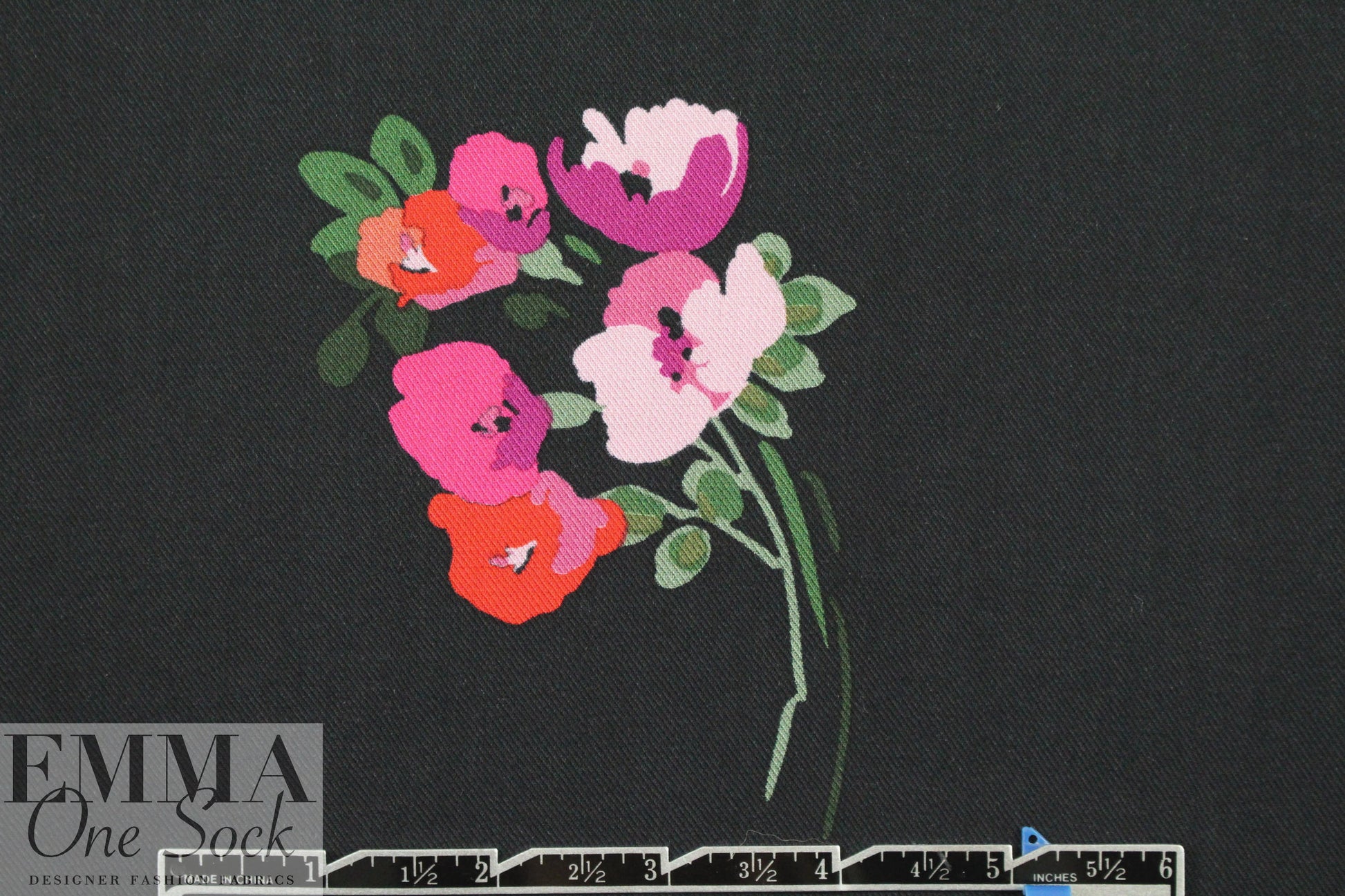 Italian scattered bouquets viscose drapey twill woven 2.125 yd