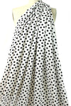Italian black on white dot drapey viscose woven