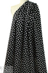 Italian white on black dot drapey viscose woven