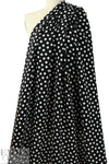 French white on black dot drapey viscose woven 1.875 yd