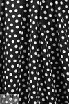 French white on black dot drapey viscose woven 1.875 yd