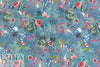 French denim-look floral viscose challis