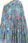 French denim-look floral viscose challis
