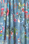 French denim-look floral viscose challis