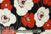Italian deco flowers drapey viscose woven .625 yds