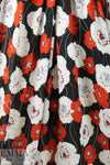 Italian deco flowers drapey viscose woven