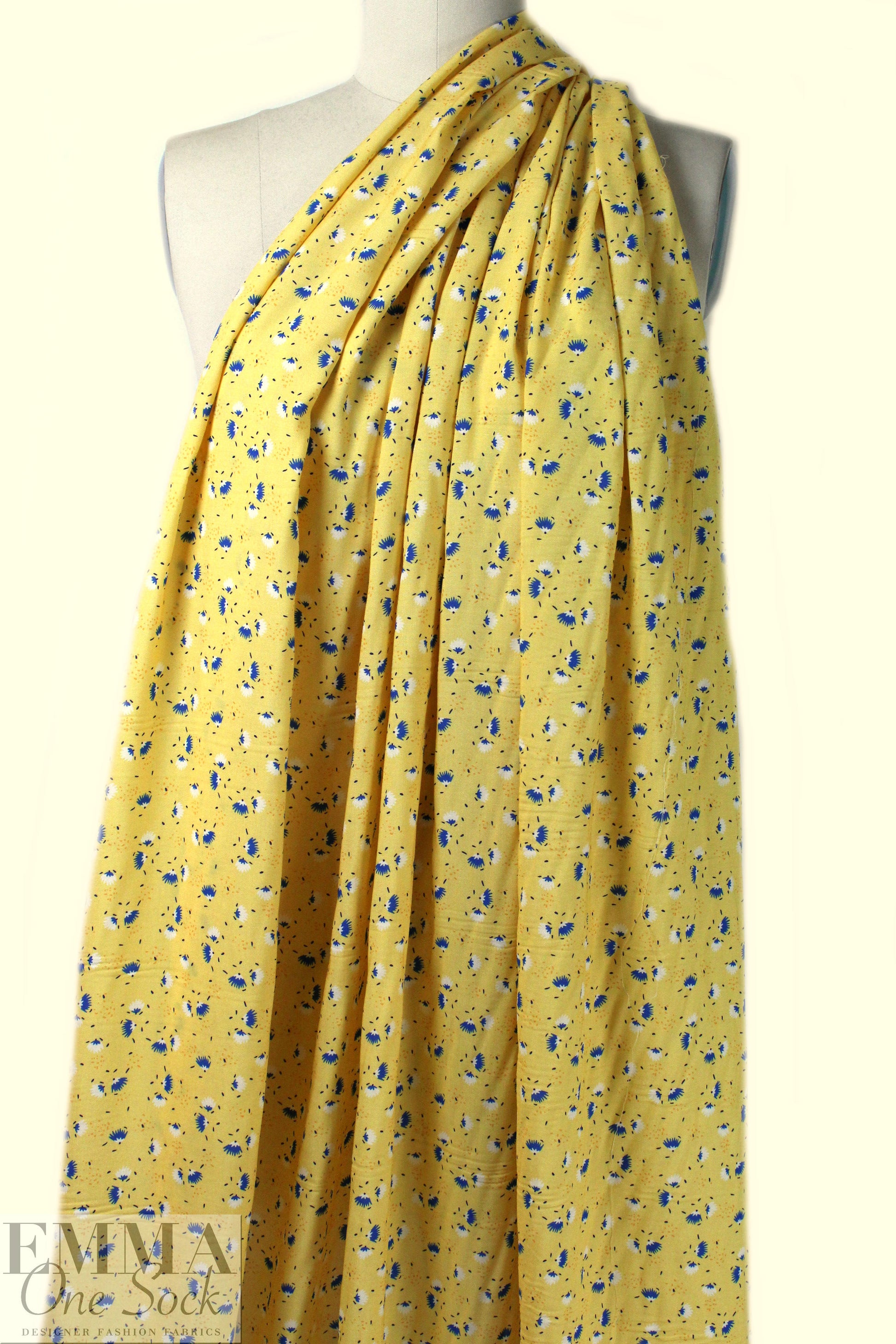 Italian little flower bursts viscose woven - yellow