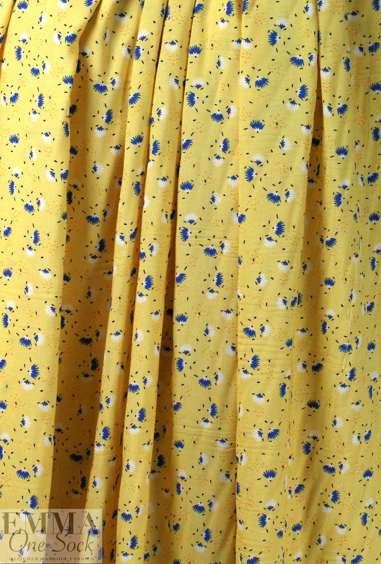 Italian little flower bursts viscose woven - yellow