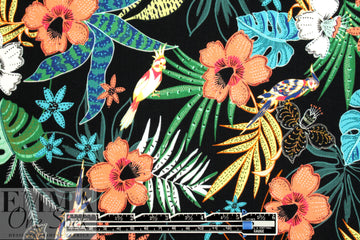 Italian tropical garden drapey viscose woven