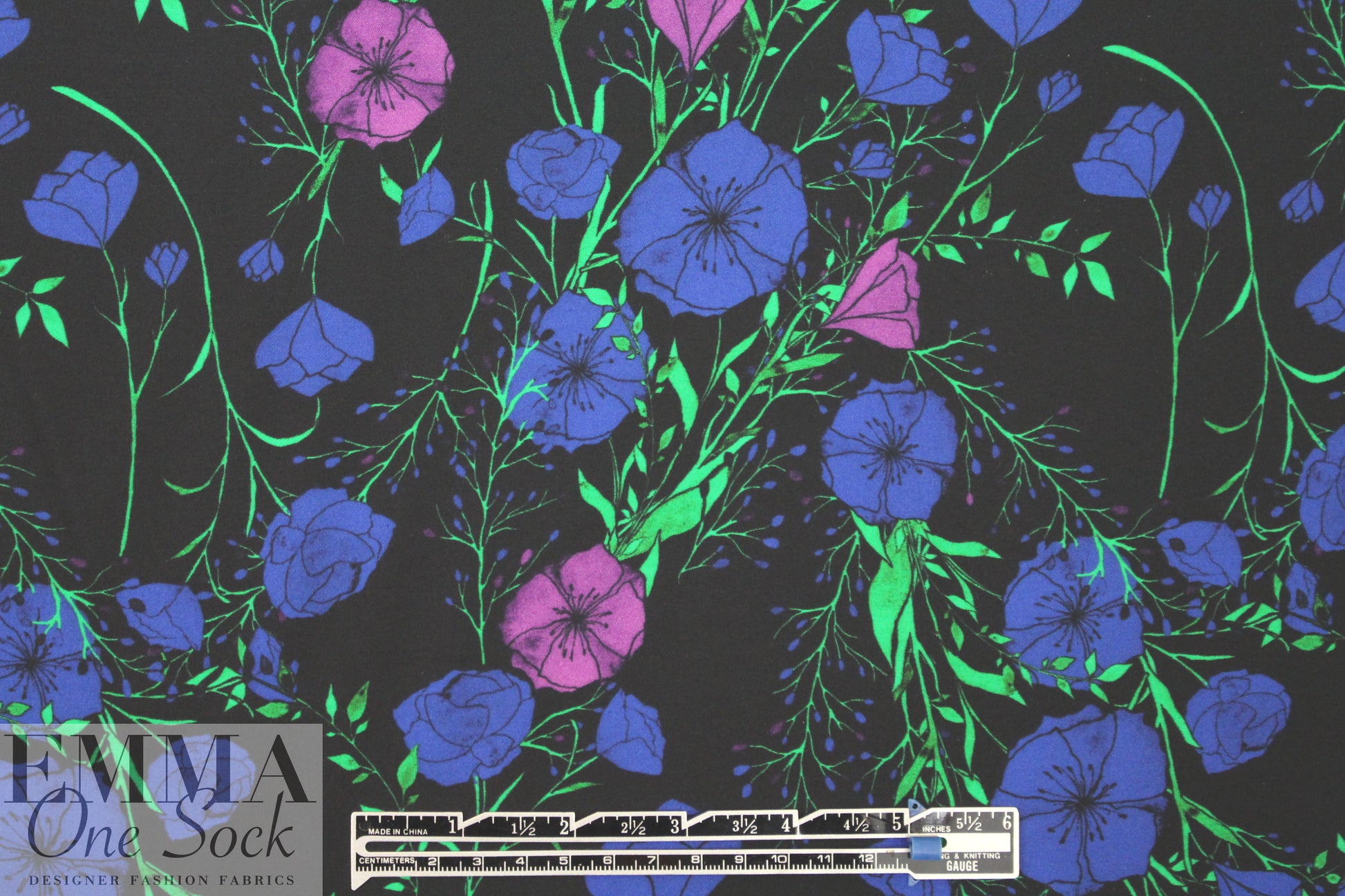 Italian satin back viscose woven floral