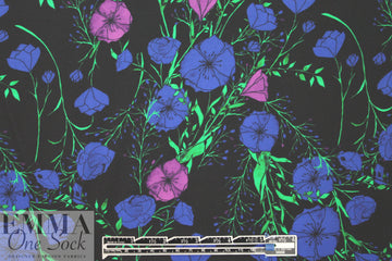 Italian satin back viscose woven floral