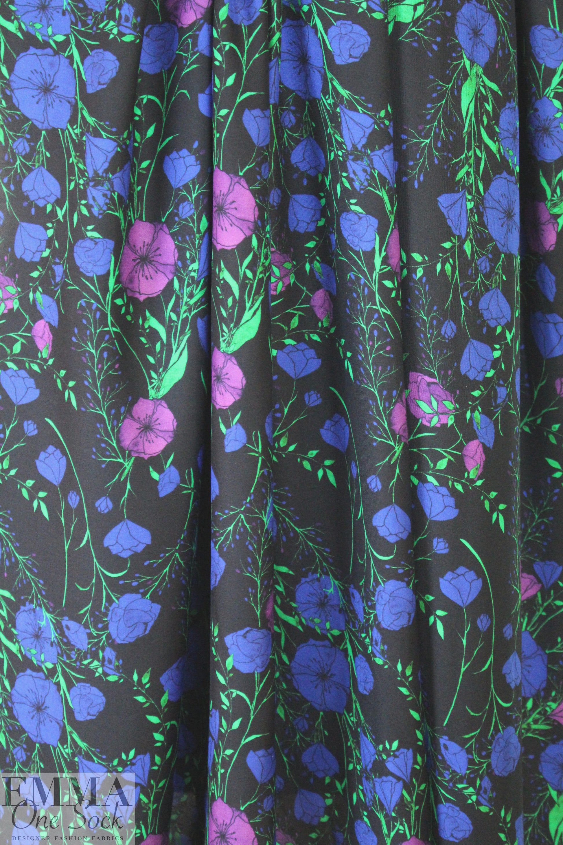 Italian satin back viscose woven floral
