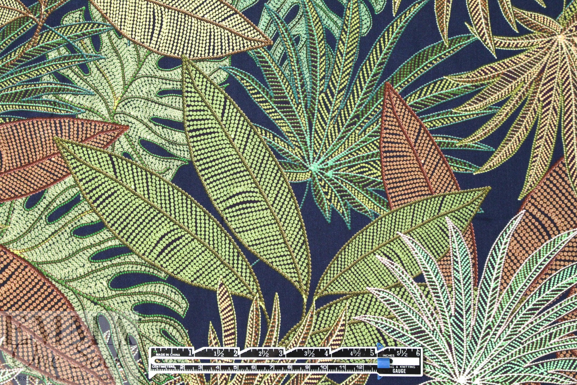 Italian tropical leaf viscose woven