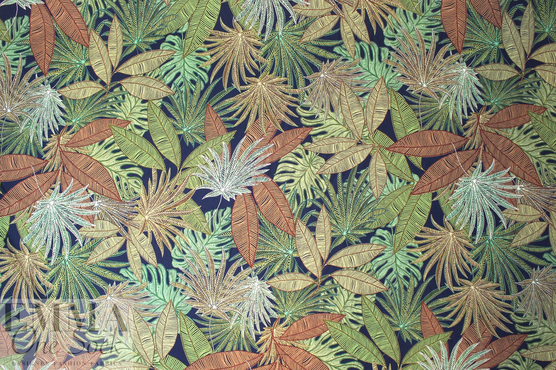 Italian tropical leaf viscose woven