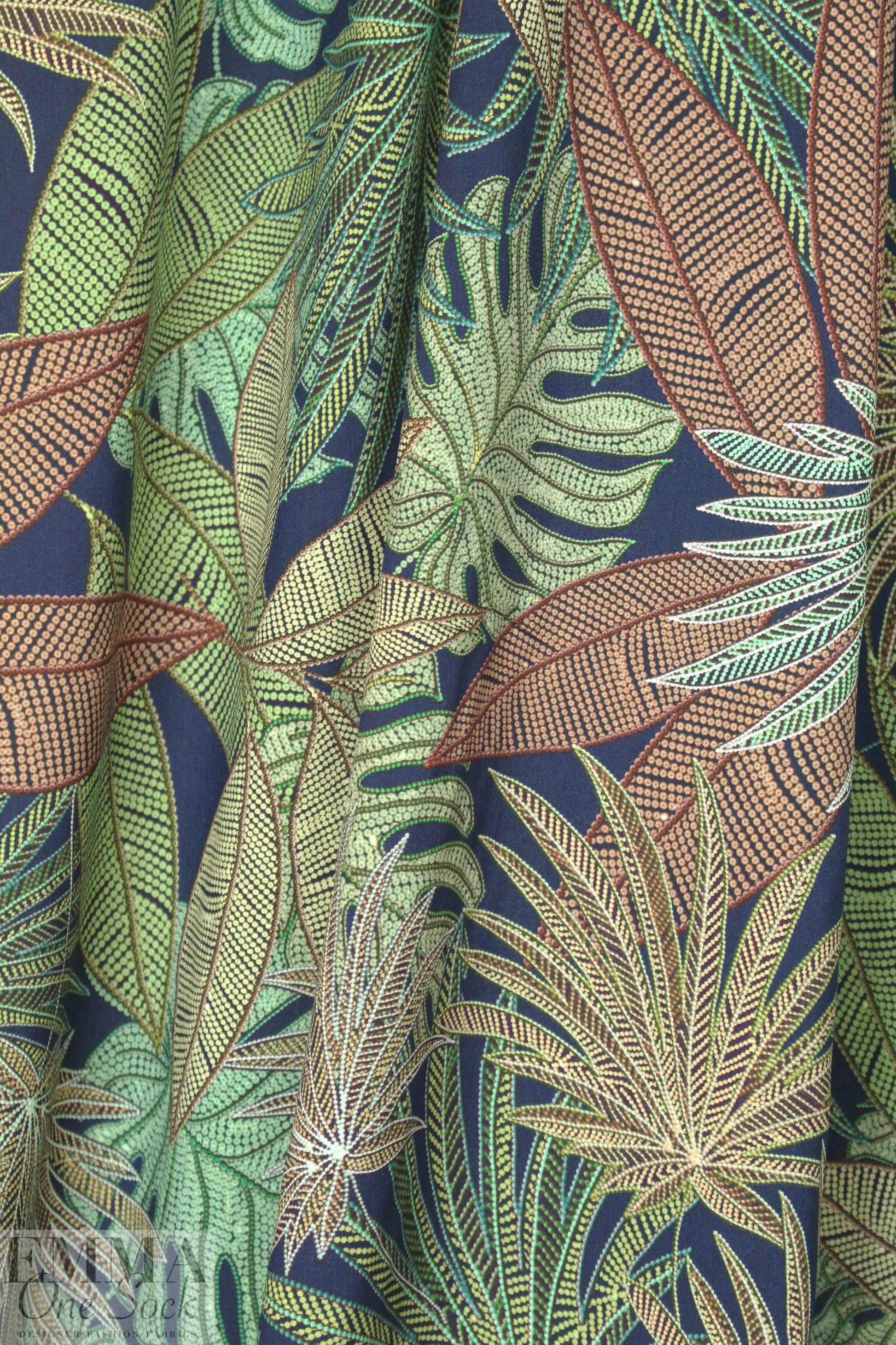Italian tropical leaf viscose woven