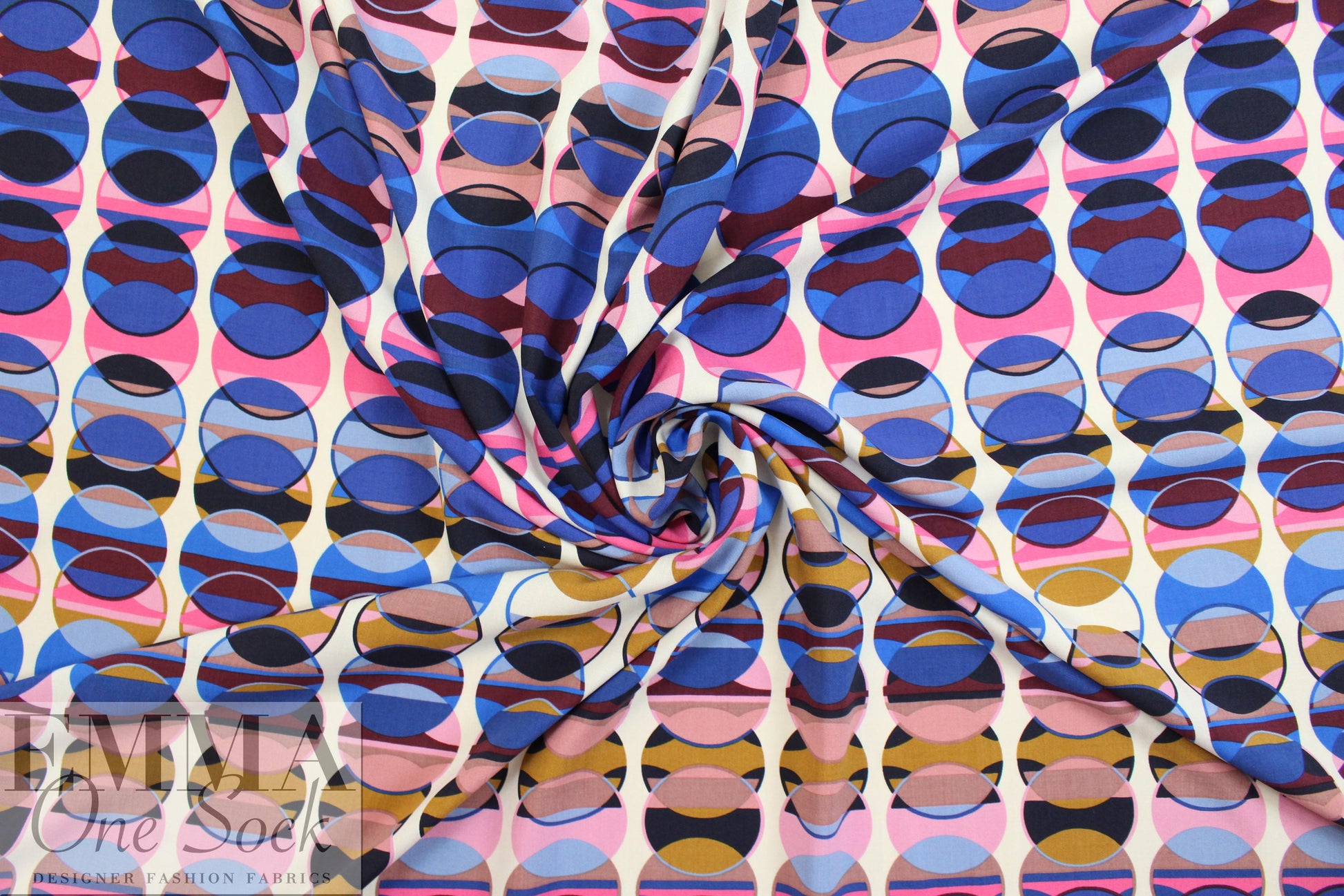 Italian graphic spheres drapey viscose woven
