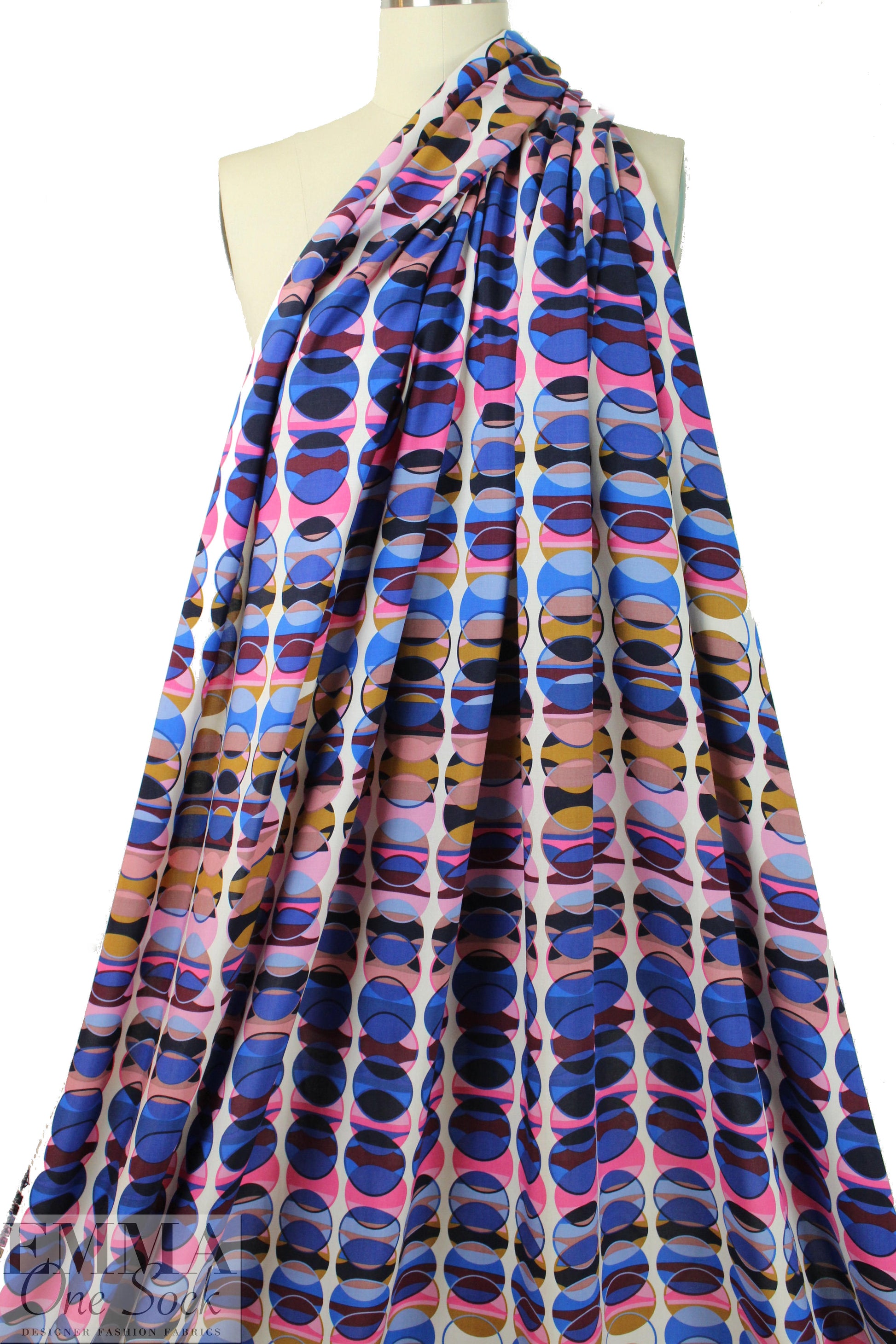 Italian graphic spheres drapey viscose woven