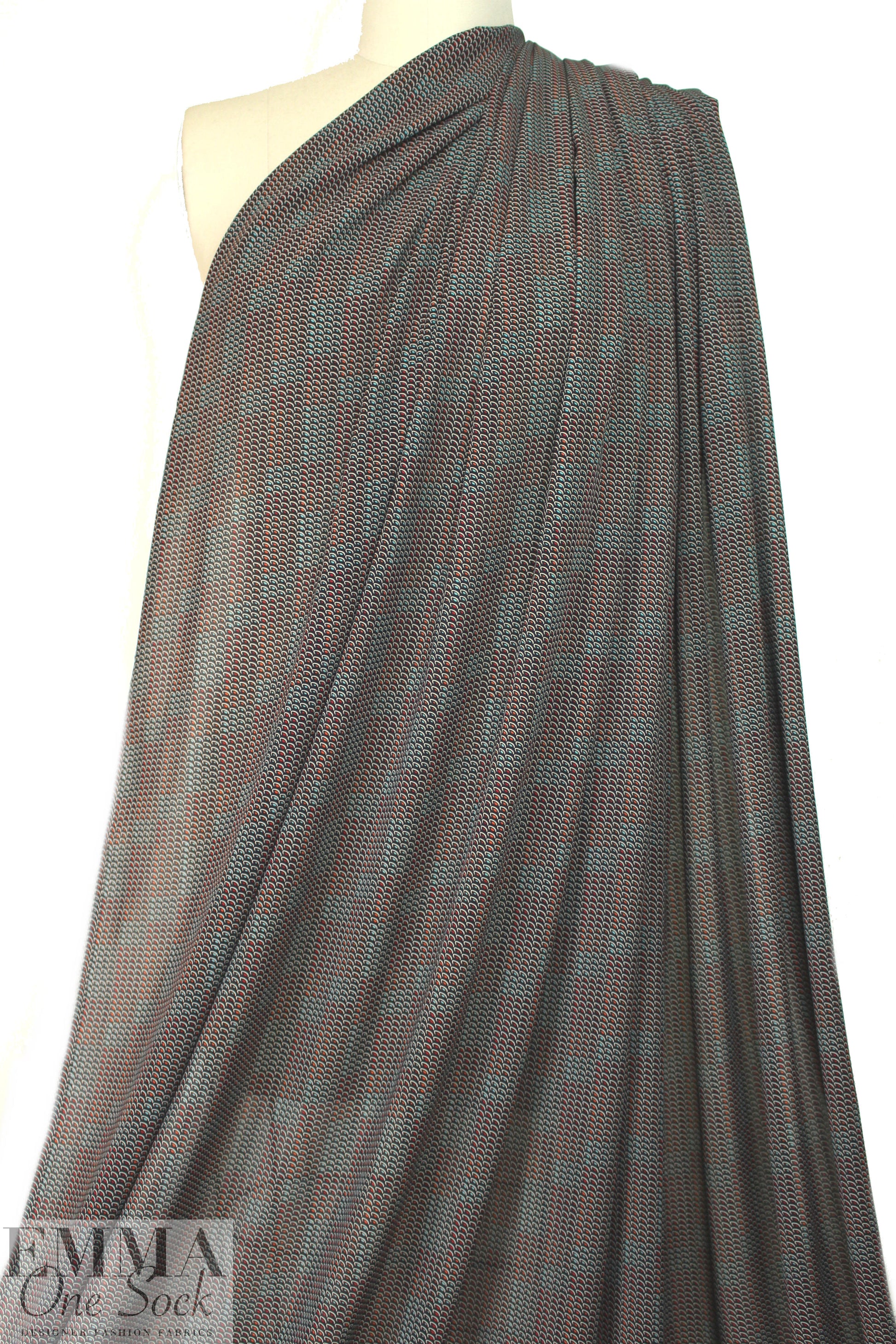 Italian little overlapping graphic poly georgette 1.375 yd