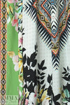 German panel viscose drapey woven - 'floral garland' 2.8 yd
