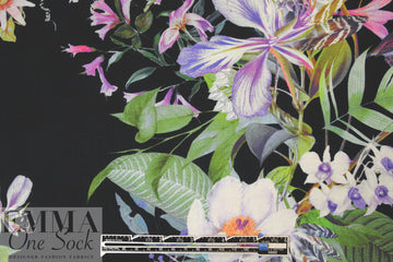 German viscose satin voile woven - botanical