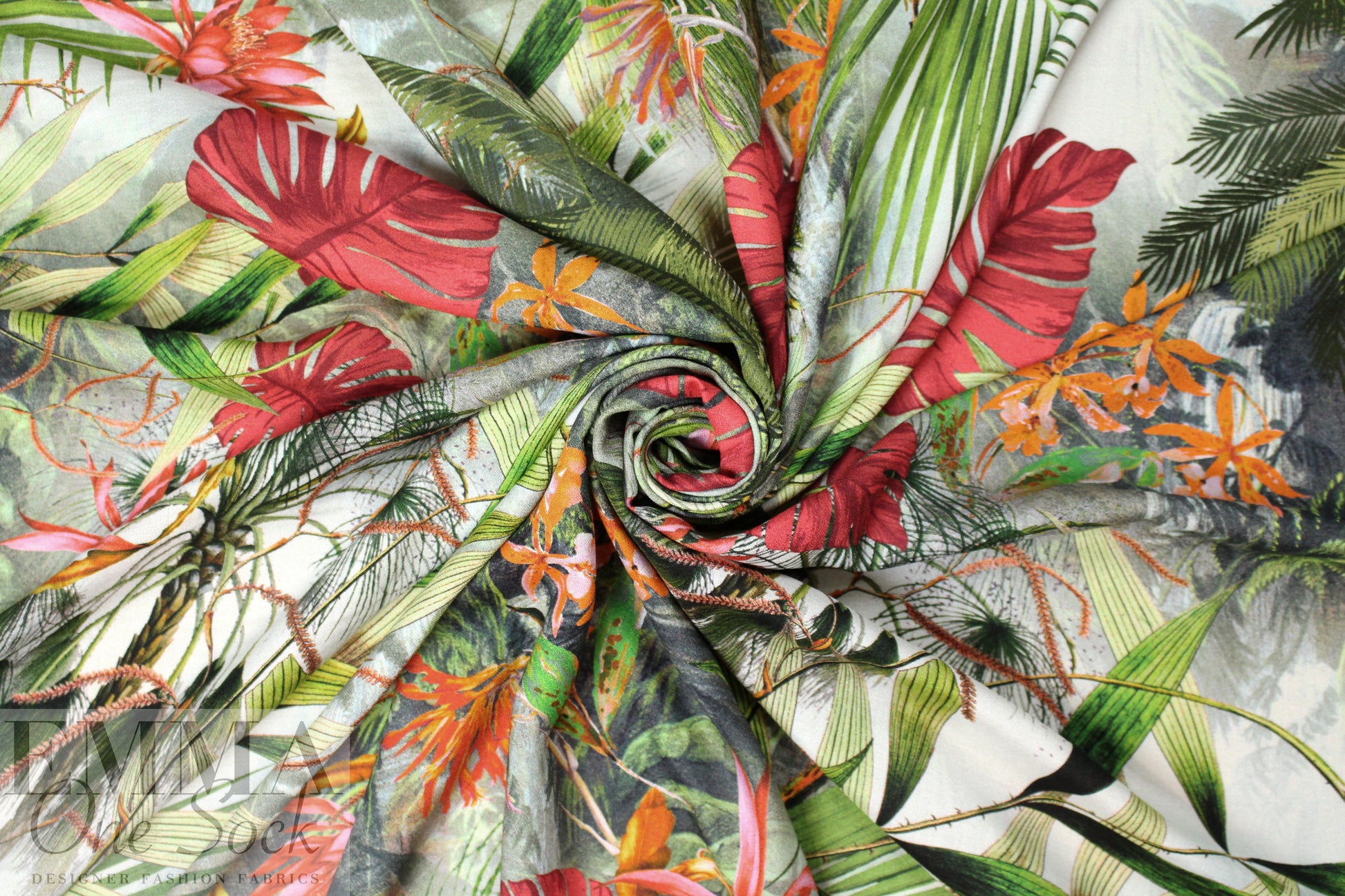 German viscose lightweight crepe woven - tropics 1.375 yd